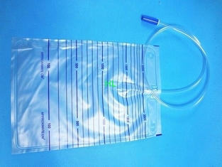 China Disposable Medical Products Urine Bag 2000ml with Screw , Pushing , Cross Valve supplier