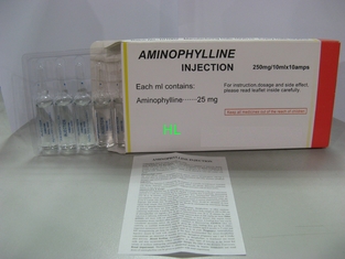 China Aminophylline Injection 250 mg / 10mL Bronchodilator Medicines BP / USP supplier