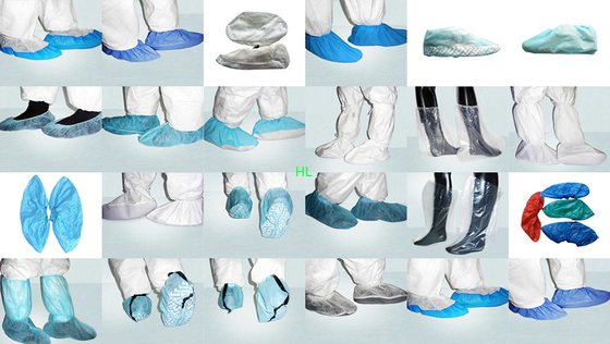 Disposable Non-Woven PP CPE Shoecover Medical Textile Products Non - Skid Shoe Cover supplier