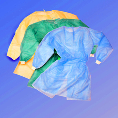 Nonwoven SMS / PP + PE Disposable Medical Gowns / Surgical Isolation Patient Coat  S M L XL supplier