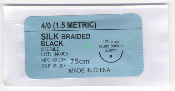 Non Absorbable Sterial Silk Braided Polyester Braided Surgical Suture supplier