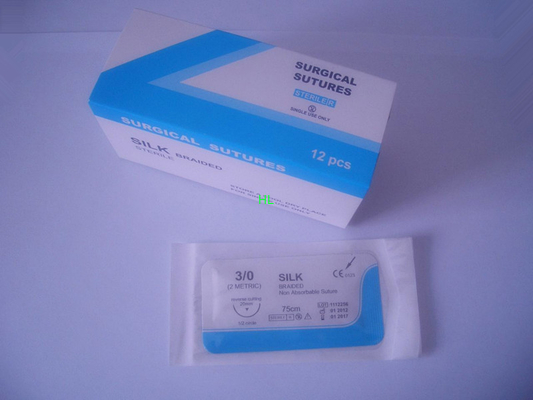 Non Absorbable Sterial Silk Braided Polyester Braided Surgical Suture supplier