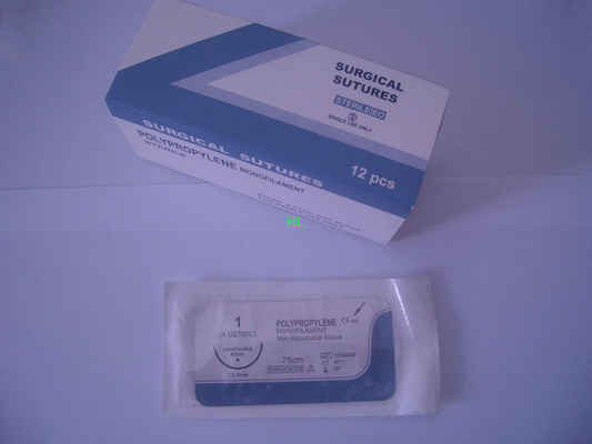 Non Absorbable Monofilament Nylon Polypropylene Surgical Suture Needle 75cm supplier