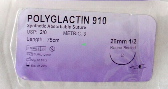 Non - Toxic Medical Surgical Supplies Absorbable Polyglactin 910 PGLA Suture supplier