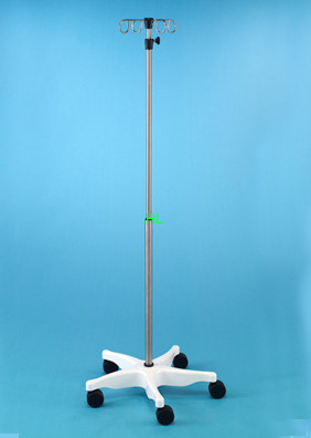 4 Hooks Stainless Steel I.V. Stand With ABS Plastic Base Transfusion supplier